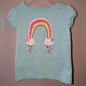 🌈 Gymboree Mix n Match Toddlers Aqua Sparkly Rainbow Graphic T-Shirt Tee 12-18